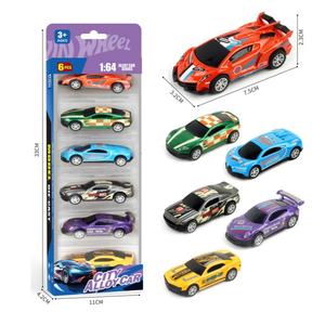EPT 1:64 Schaal Mini Metalen Speelgoedauto's, 6-Pack Diverse Raceautomodellen, Duw & Rijd Metalen Voertuigen voor Spel & Collectie - Product Image 1