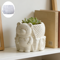 Moule en silicone DUMO Bear Trailer pour la fabrication artisanale de décorations pour la maison, petites plantes en pot