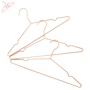 Or <span class=keywords><strong>Rose</strong></span> Cuivre Fil Cintre En Métal Vêtements logo personnalisé avec antirouille matériel - Product Image 2