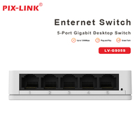 Pix-Link GS05S – Mini-commutateur réseau Gigabit 1000 Mbps à 5 ports LAN Ethernet empilable, Full-Duplex, Alimentation Redondante – Vente en gros usine