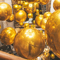 Grande boule de miroir gonflable dorée de 1m 2m 3m 4m 5m boules de miroir colorées réfléchissantes gonflables brillantes de Noël