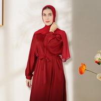 Abaya en soie noire de Dubaï, tissu en soie satinée, kaftan, robes de luxe, mode musulmane, hijab, robe multicolore en gros, Malaisie