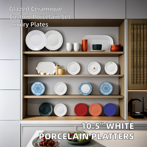 Juego de <span class=keywords><strong>platos</strong></span> de cena de porcelana blanca grande 10,5 moderno-Compra a granel <span class=keywords><strong>para</strong></span> uso en restaurante - Product Image 5