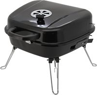 Table de pique-nique pliable en acier inoxydable chromé, barbecue au charbon de bois portable pour le camping en plein air