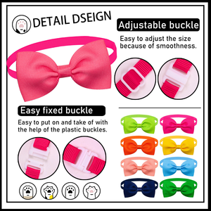 Cross-border New Solid Color Polyester Winter Classic Pet Bow for <b>Dogs</b> Adjustable Universal Color - Product Image 6
