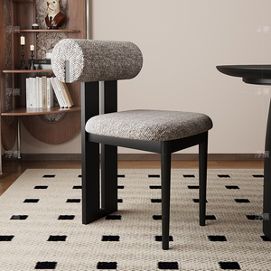 Sedie Nordiche Moderne Minimaliste di Design in Lino, con Schienale, <span class=keywords><strong>per</strong></span> <span class=keywords><strong>Soggiorno</strong></span> e Sala da Pranzo, Sedie da Pranzo in Legno Massello - Product Image 3