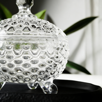 Bocaux en verre ronds pour cosmétiques avec couvercle en verre/bambou, bocaux à épices, pots à collation, emballages cadeaux, pots en verre pour confiture et bonbons