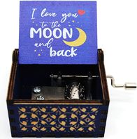 Boîte à musique peinte en bois-I LoveYou to the Moonand BackColorful PaintedMusic Box GiftforDaughterGift for Son Gift for Loved