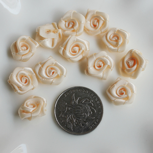 Mini ruban en Satin Rose fait à la main, 15mm, 50 pièces, tête de Rose pour mariage, <span class=keywords><strong>Scrapbooking</strong></span>, accessoires de décoration pour vêtements, mélange de couleur, SK001H - Product Image 2