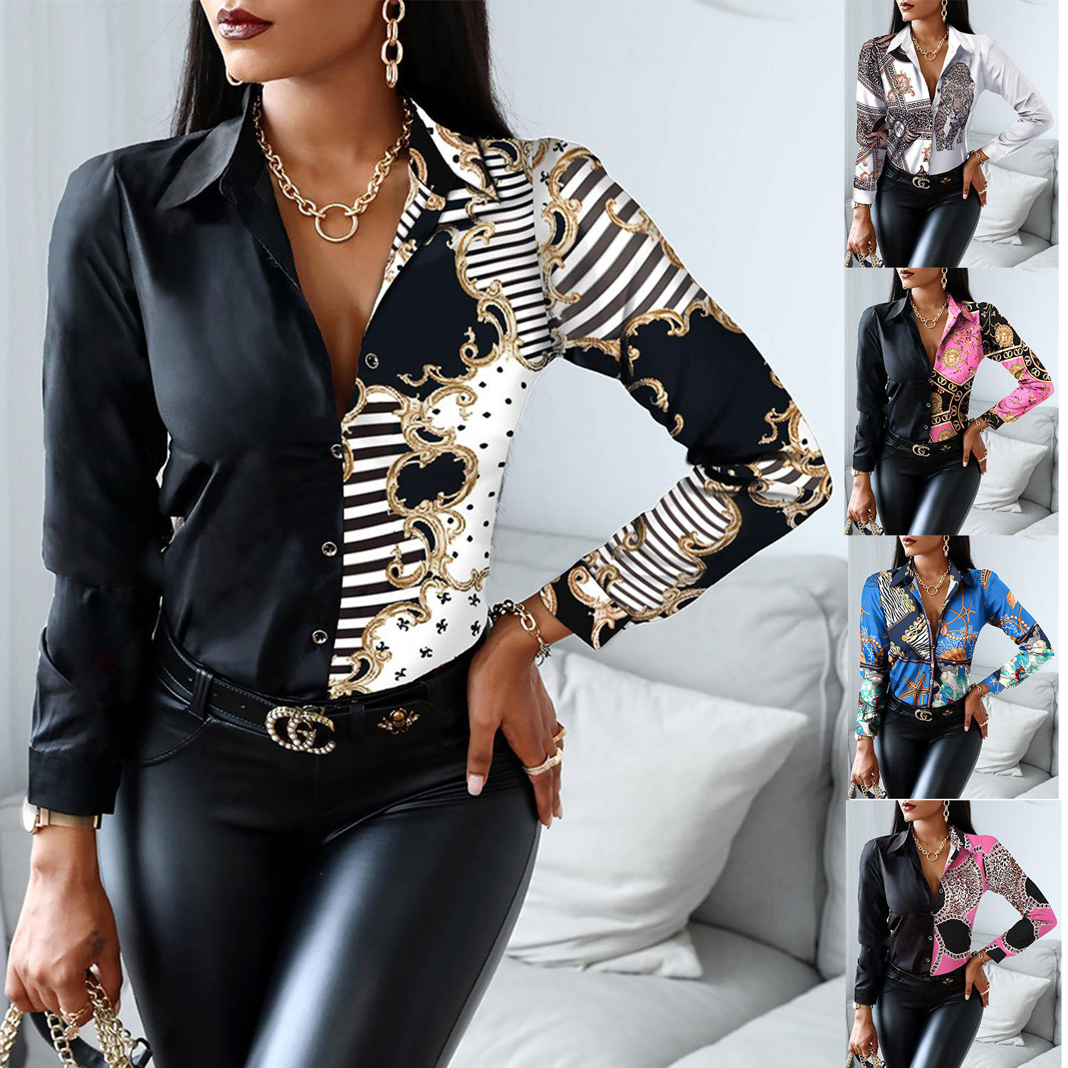 Luxury Printed Casual Shirts For Women Stylish Designs, Oem