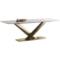 Table à manger moderne en ardoise Delifeng pour petit appartement à Foshan, avec chaises en acier inoxydable, pour restaurant, 5 personnes