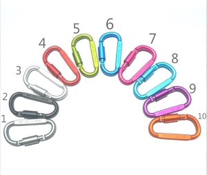 Móc khóa hình D 80mm giá xuất xưởng, có khóa, màu súng, chất liệu nhôm kim loại, xoay được, móc khóa dạng carabiner dùng cho quảng cáo - Product Image 1