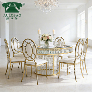 Round <b>Back</b> Stainless Steel Luxury Traditional Wedding Chair - Product Image 5