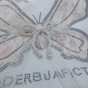 Chuyển In Ấn Và Sửa Chữa Nóng Màu Hồng Ren Rhinestone Chuyển Sửa Chữa Nóng Rhinestone T-Shirt Thời Trang Rhinestone - Product Image 5