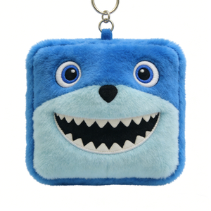 Llavero de peluche de tiburón cuadrado personalizado, colgante de peluche de tiburón azul para bolso, colgante de peluche de animal marino, llavero de tiburón de dibujos animados - Product Image 1
