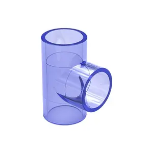 1/2''-8'' 20mm-225mm T de PVC de 3 vias transparente acessórios para tubos de PVC transparente