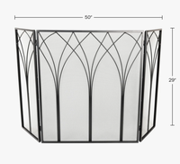 Paravent de cheminée décoratif pliant à 3 panneaux en maille de fer noir, protection anti-étincelles, autoportant, OEM pour la vente en gros
