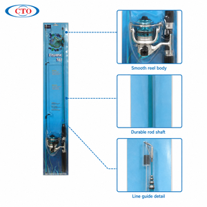 Kit de <span class=keywords><strong>pêche</strong></span> au spinning pour débutants CTO, <span class=keywords><strong>canne</strong></span> en fibre de verre 180 cm avec <span class=keywords><strong>moulinet</strong></span> spinning 40g/60g, prêt <span class=keywords><strong>à</strong></span> pêcher - Product Image 2