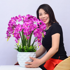 Plantas de Orquídeas <span class=keywords><strong>Artificiales</strong></span> de Alta Calidad en Maceta, Impresión 3D, Tacto Natural, <span class=keywords><strong>Flores</strong></span> de Orquídea Mariposa de PU - Product Image 5