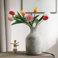 Vases à fleurs en céramique peints à la main de style Wabi Sabi vintage, rustiques, en porcelaine, poterie rustique, décorations pour la maison