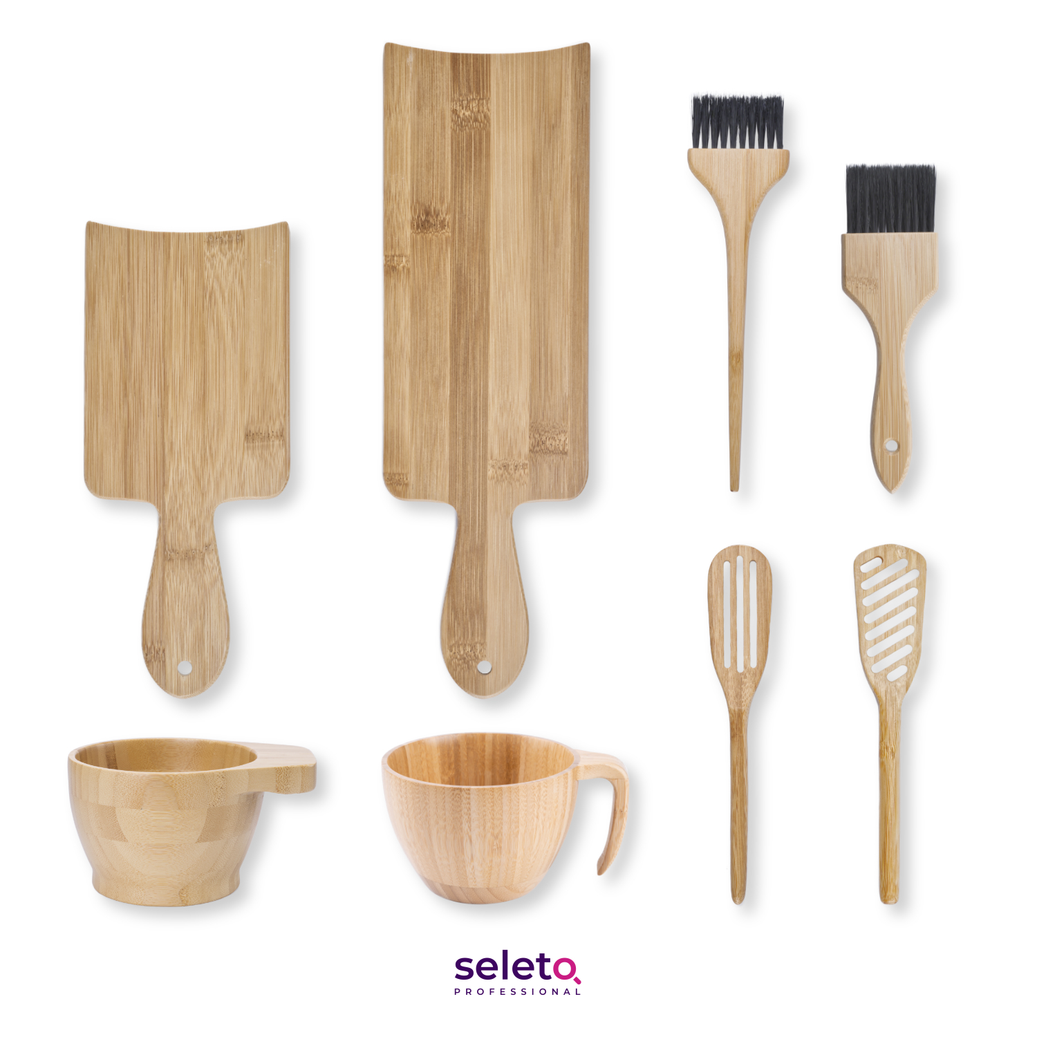 Экологичный Набор для раскрашивания волос, набор для смешивания цветов, крашение щетины, Бамбуковая деревянная Тонирующая чаша, щетка, доска, инструменты для балаяжа