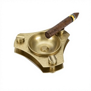 Cendrier décoratif de table, nouveau design, en laiton couleur or, accessoires pour fumeurs, porte-tabac aux prix les plus bas - Product Image 1