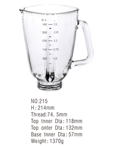 Vaso de Vidrio para Licuadora, Accesorios para Licuadora, Jarra de Vidrio de 1.5L, Piezas de Repuesto para Licuadora KitchenAid A24 - Product Image 2