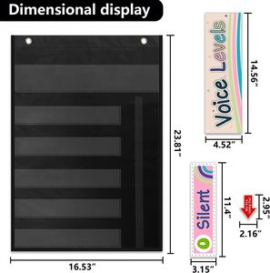 Wholesale Custom Classroom Pocket Chart Management Tool Educational Voice Level Bag <b>Hook</b> Type for Children Students - Product Image 2