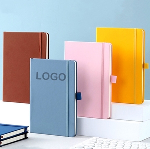 Promotional Customized A5 Planner Journal Thermal Binding PU <b>Leather</b> Hardcover Notebook with Pen Holder for Gift - Product Image 1