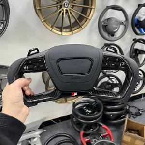 Volant de course en cuir perforé de haute qualité S Line avec grandes palettes de changement de vitesse pour Audi A4/A5/Q5L/B9 - Product Image 4