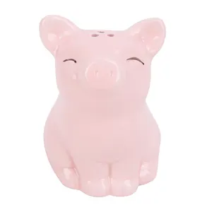 Redeco Schlussverkauf niedlicher Schweinchen-Saltpfeffer-Shaker rosa Piggy Pfeffer-Shaker Keramik-Saltpfeffer-Shaker-Set für Küchenzubehör