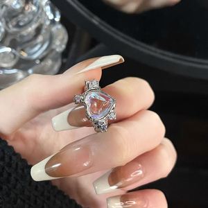 Y2k Irregular Open <b>Rings</b> Moonstone <b>Finger</b> <b>Rings</b> for Women Girls Trendy Jewelry Moonstone Heart <b>Ring</b> Colored Diamonds <b>Finger</b> Band - Product Image 6