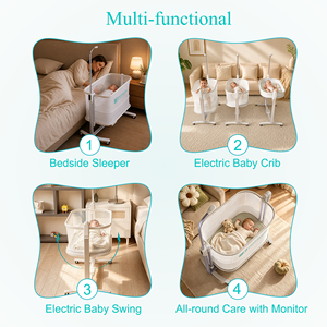<span class=keywords><strong>Berceau</strong></span> électrique pour bébé, lit cododo convertible, <span class=keywords><strong>berceau</strong></span> de chevet pour nourrisson, <span class=keywords><strong>berceau</strong></span> pour tout-petit avec moniteur et veilleuse - Product Image 4