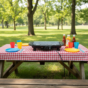 220V 110V European Gauge Smokeless Non-stick Electric Barbecue Grill 1350W Mechanical Control Plate <b>Stove</b> Dual-purpose - Product Image 5