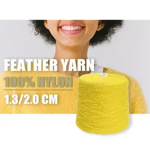 Manufacturers Wholesale Imitation Mink Yarn 1.3CM 13NM/1 100%Nylon Raw White Hank Dyed Winter Sweater