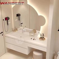 Meuble de salle de bain moderne avec lavabo lavabo lavabo en marbre acrylique pour toilettes d'hôtel
