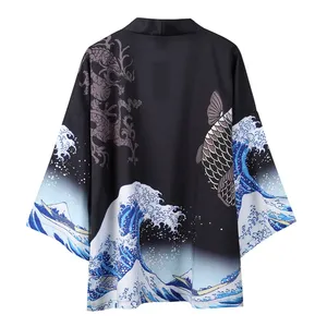 Tiktok Japanische Kimono <span class=keywords><strong>Obi</strong></span> Yukata Haori Blume und Vogel 3D gedruckte Strickjacke für Frauen Herren Japanischer Mantel Traditionelle Kleidung - Product Image 4