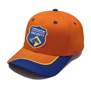 Casquette de course de haute qualité orange et bleu royal, 6 panneaux, en coton, pour homme, visière incurvée, broderie personnalisée, casquette de baseball - Product Image 2