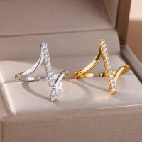 Cincin Tembaga Lapis Elektroplating Gaya Eropa Amerika, Model Terbaru, Desain Unik, Perhiasan Mewah Ringan, Grosir