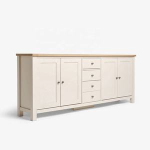 Buffet de style européen personnalisé en bois massif, <span class=keywords><strong>design</strong></span> shaker, blanc crème laqué mat, <span class=keywords><strong>commode</strong></span> de rangement, armoire d'entrée - Product Image 4