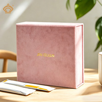 Boîte cadeau en velours, boîte cosmétique de luxe, plaque métallique avec logo personnalisé, forme personnalisée, couleur personnalisée, emballage en velours pour parfum et soins de la peau