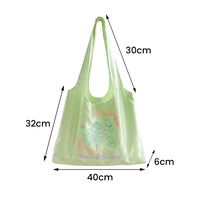 Sac fourre-tout de luxe en organza et satin double couche avec logo personnalisé, élégant sac à bandoulière brodé, sac de shopping réutilisable