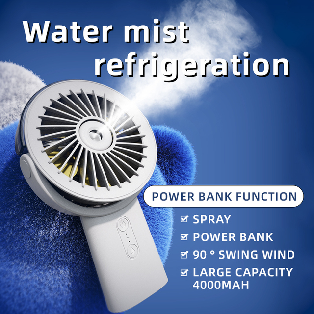 Water-cooled Misting Fan USB Mini Desktop Fan Power Bank Compatible Silent Operation High-speed Cooling Fan