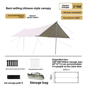 Tente portable imperméable en tissu Oxford double couche pour l'été, abri contre la pluie pour le camping, les pique-niques, la plage, extra large - Product Image 4