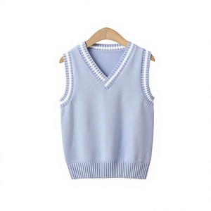 Chaleco Escolar para Niños, Cuello en V, Sin Mangas, Tejido de Punto, 100% Algodón, para Niños y Niñas - Product Image 2