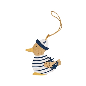 Décoration murale méditerranéenne en bois peint, <span class=keywords><strong>petit</strong></span> canard marin, cadeau pour fête sur la plage, cadeau pour enfants - Product Image 1