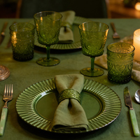 Assiette de présentation de mariage Lanques Premium en verre transparent, rouge, vert, bleu, 13 pouces, ronde, décorative, sous-assiette de service, décoration de table