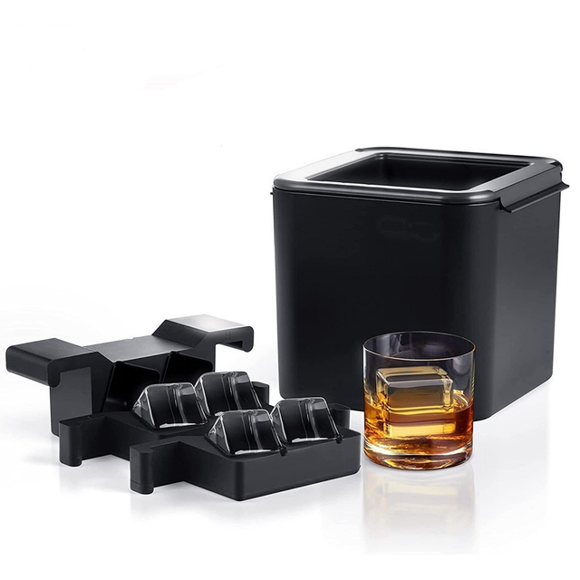 Portable Rose Crystal Ice Maker BPA Free Ice Ball Maker Silicone Clear Ice Cube Mold