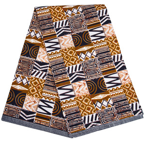 Tissu Africain Pagnes Coton Ciré Hollandais 100%, 6 Yards, Dobby Peigné Batik Tissé Chevrons 150g/m² - Product Image 3