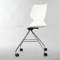 Chaise de bureau pivotante exécutive moderne et contemporaine de conception scandinave ergonomique conforme à la norme ANSI/BIFMA, avec structure en acier inoxydable
